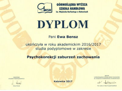 Dyplom Psychokorekcja